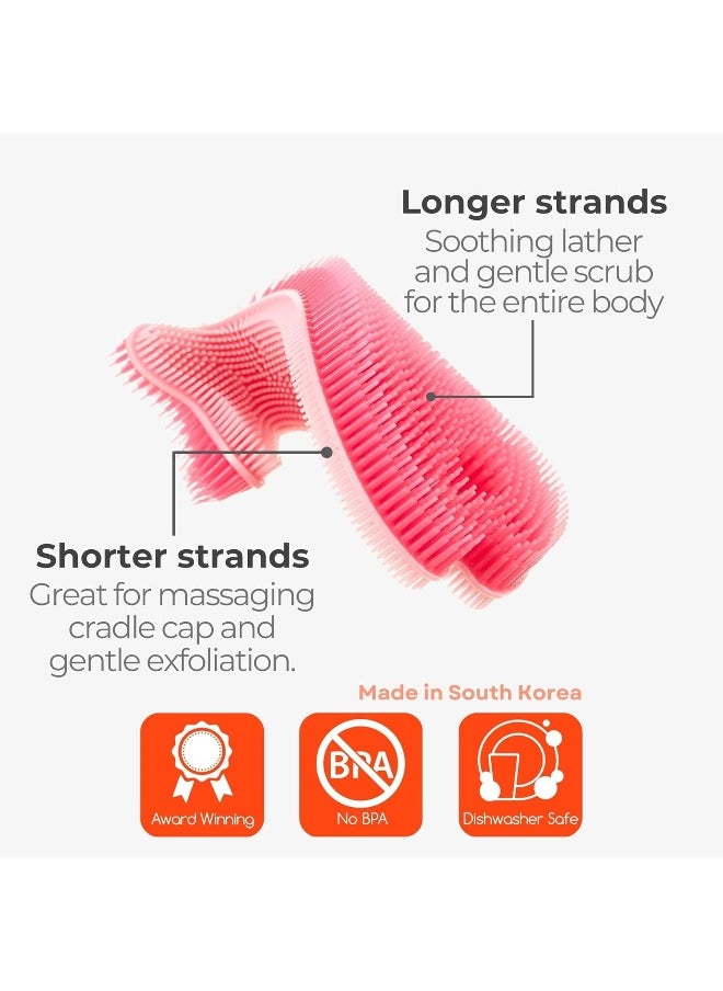 Innobaby Innobaby Bathin' Smart Silicone Fish Antimicrobial Bath Scrub, Light Pink/Fuchsia  - Image 3