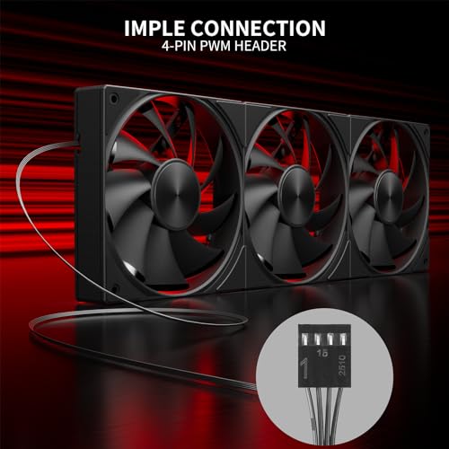 upHere 360mm All-in-One Computer Case Fan with PWM 4-Pin Interface High Performance Cooling Low Noise for Enhanced PC Cooling U3K3 - Image 2