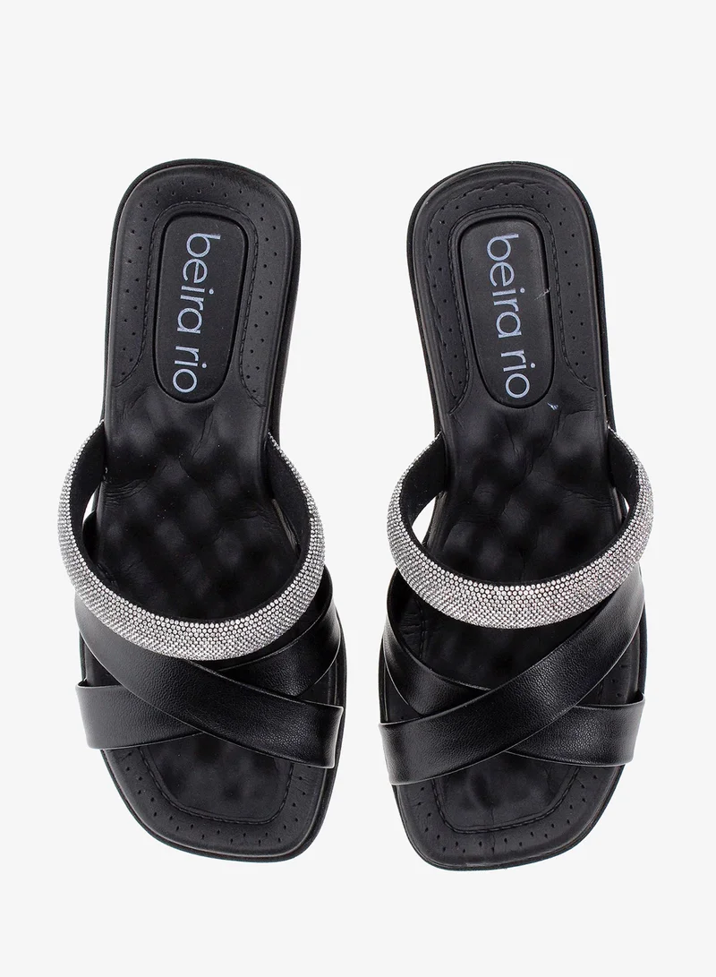 Beira Rio Black Beira Rio Women’s Flat Summer Footwear – Lightweight Slip-On Comfort with Stylish Casual Design for Women | Best Price UAE