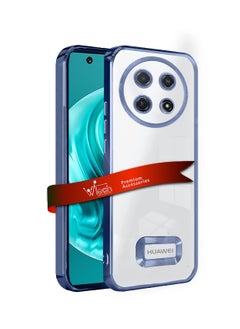 Wtech PU Luxury Plating Raised Lips Camera Hole Case Cover For Huawei Nova 12i 4G 2024 Navy Blue  - Image 1