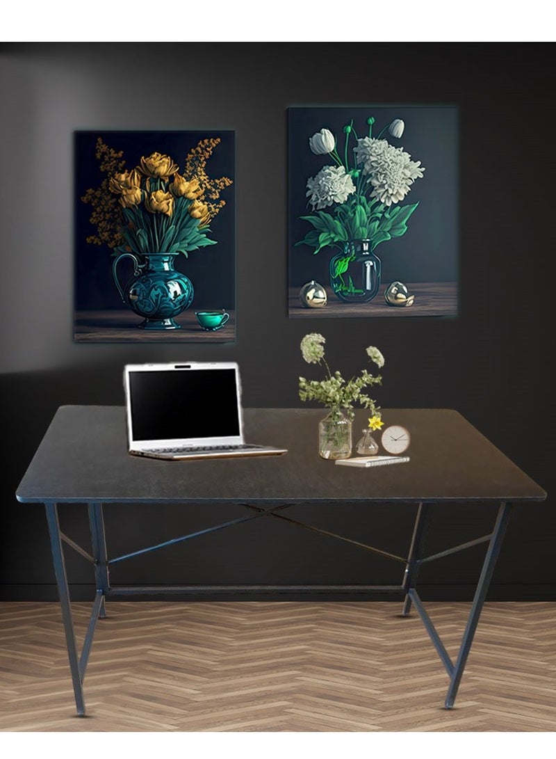 AGD Computer Desk, Modern Study Desk, Home Office, Computer Desk for Work, Writing, Study, Bedroom, Computer Desk for Executive Workspace ( black ) - Image 1