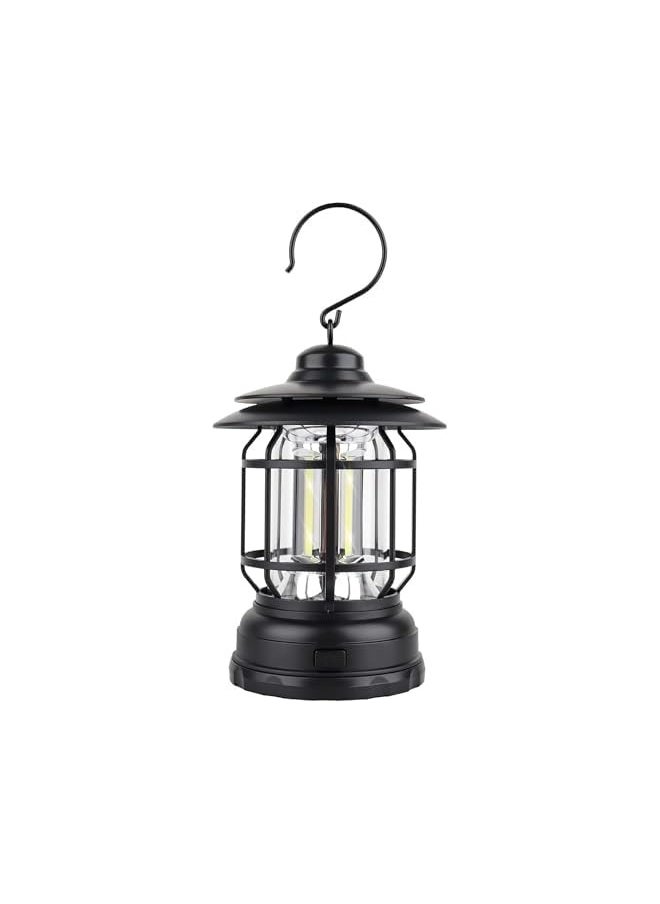 erorex Camping Light Lantern Battery Powered, Portable Outdoor Lamp, Hand & Hanging Waterproof Lantern Brightness Tent Light for Camping, Hiking, Fishing, Camping Gear Black  - Image 1