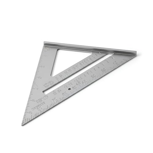 Oblivion Double Side Scale Aluminium Alloy Metric Inch Triangle Ruler Measurement Hand Tools, Speed Square, Square Layout Tool (7 inch speed square) - Image 1