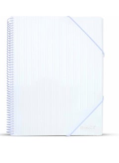 Maxi Spiral Display Book 20 Pocket White, Clear Pockets Book File Folder Document Presentation Organizer for Portfolio Music Artwork Display for School Business Office