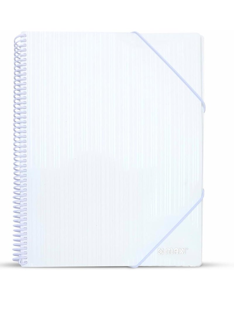 Maxi - Maxi Spiral Display Book 20 Pocket White, Clear Pockets Book File Folder Document Presentation Organizer for Portfolio Music Artwork Display for School Business Office - Image 1