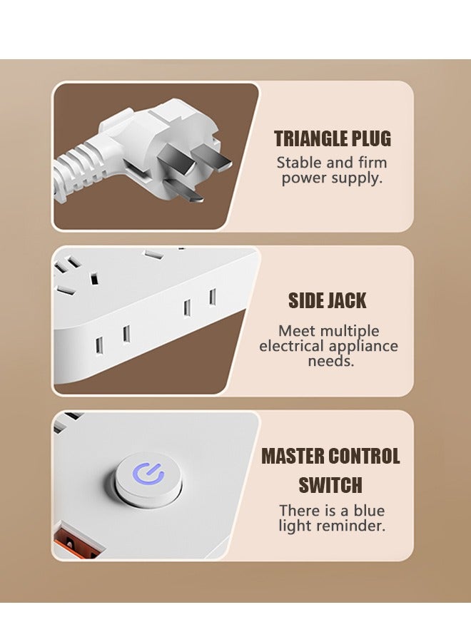 60W Multifunction Socket with MagSafe, Universal Power Plug Adapter 180cm Power Strips - Image 3