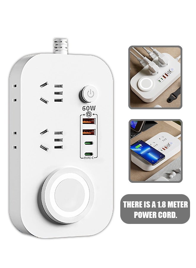 60W Multifunction Socket with MagSafe, Universal Power Plug Adapter 180cm Power Strips - Image 1