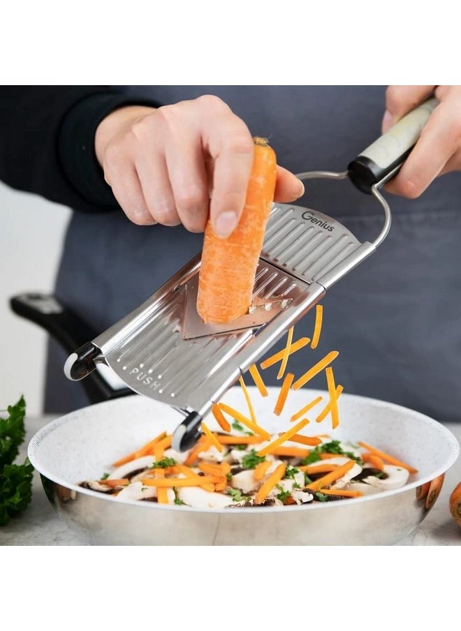 Genius - Nicer Dicer Speed Vegetable Slicer With 3 Inserts Stand And 550Ml Collecting Container Parmesan Grater Julienne Grater And Vslicer - Image 1