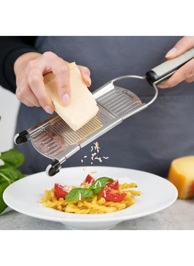 Genius - Nicer Dicer Speed Vegetable Slicer With 3 Inserts Stand And 550Ml Collecting Container Parmesan Grater Julienne Grater And Vslicer - Image 1