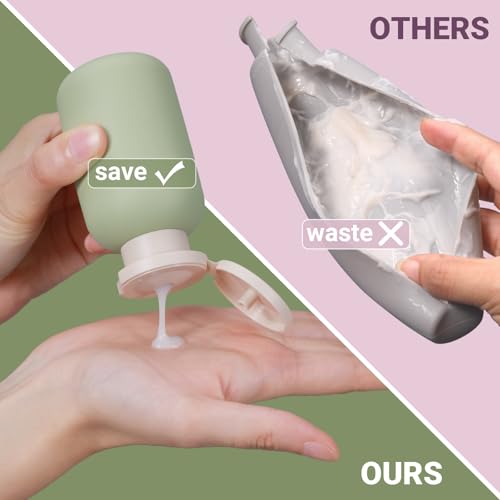 ASEVAT 3.4 oz Travel Bottles for Toiletries, Leak Proof Squeeze Bottles Refillable, Plastic Bottles with Caps for Shampoo, Lotion, Cream, Conditioner and Liquids (3 Pcs) - Image 4