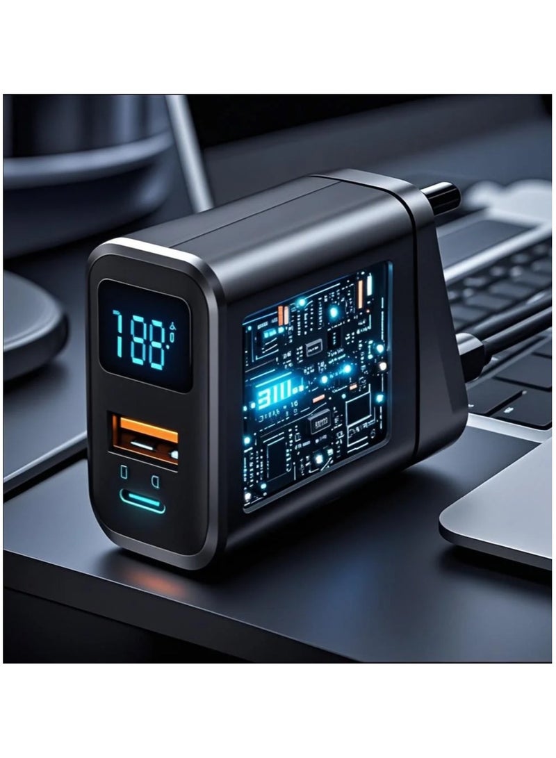 USB Type C Charger 20W PD Fast Charging Digital Display Phone Charge Adapter For iPhone Samsung Xiaomi Quick Charge Wall Charger  - Image 2