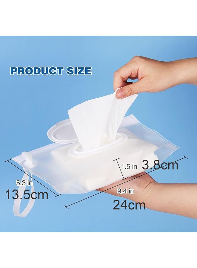 X spring Baby Wipe Dispenser 6Pcs Reusable Wipes Pouch Portable Refillable Wipe Holder Travel Wet Wipe Container Waterproof And Dustproof Tissue Dispenser For Travel Strollers Backpacks  - Image 5