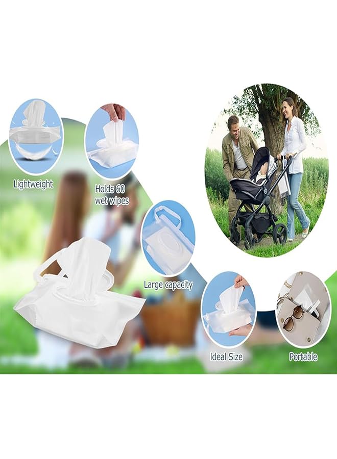 X spring Baby Wipe Dispenser 6Pcs Reusable Wipes Pouch Portable Refillable Wipe Holder Travel Wet Wipe Container Waterproof And Dustproof Tissue Dispenser For Travel Strollers Backpacks  - Image 4