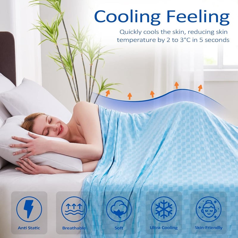 Topcee Cooling Blanket, Summer Cooling Blankets for Hot Sleepers, Arc-Chill Q-Max>0.5 Cool Fiber, Oeko-TEX 100% Certified, Soft, Breathable, Double-Side Bed Throw,Keep Cool for Adults Kids 90"x90" - Image 2