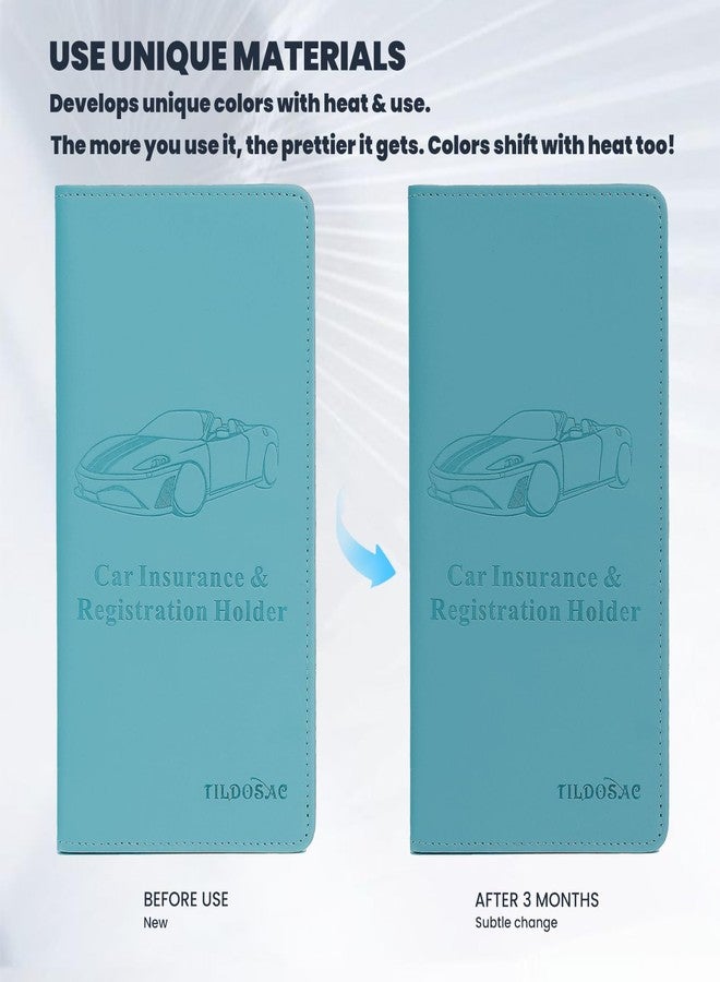 TILDOSAC Car Registration and Insurance Holder | Premium Car Document Organizer &Vehicle Glove Box Document Organizer | Car Accessories for Women & Men (Blue) - Image 3