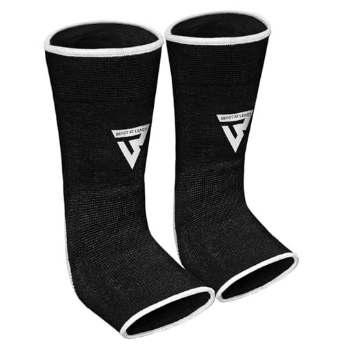 Beast AT Least Muay Thai Ankle Wrap for Martial Arts – Durable and Reliable Boxing Gear for Men & Women – Ankle Wrap for Kick Boxing, MMA & Combat Sports (White, L/XL) - Image 2