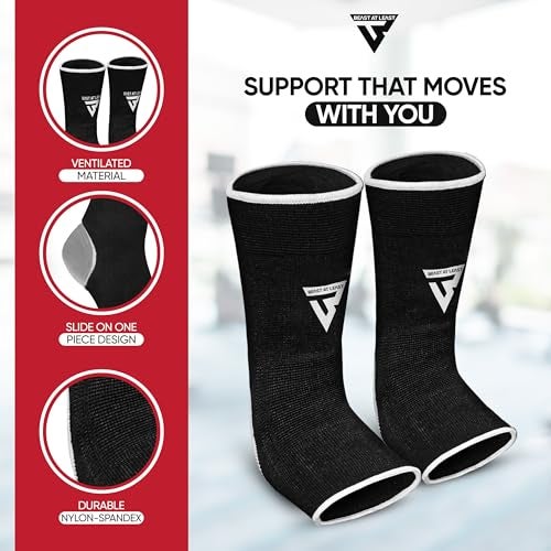 Beast AT Least Muay Thai Ankle Wrap for Martial Arts – Durable and Reliable Boxing Gear for Men & Women – Ankle Wrap for Kick Boxing, MMA & Combat Sports (White, L/XL) - Image 3