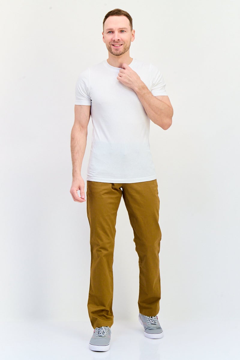 GAP Men Plain Straight Fit Chino Pants, Dark Khaki - Image 4