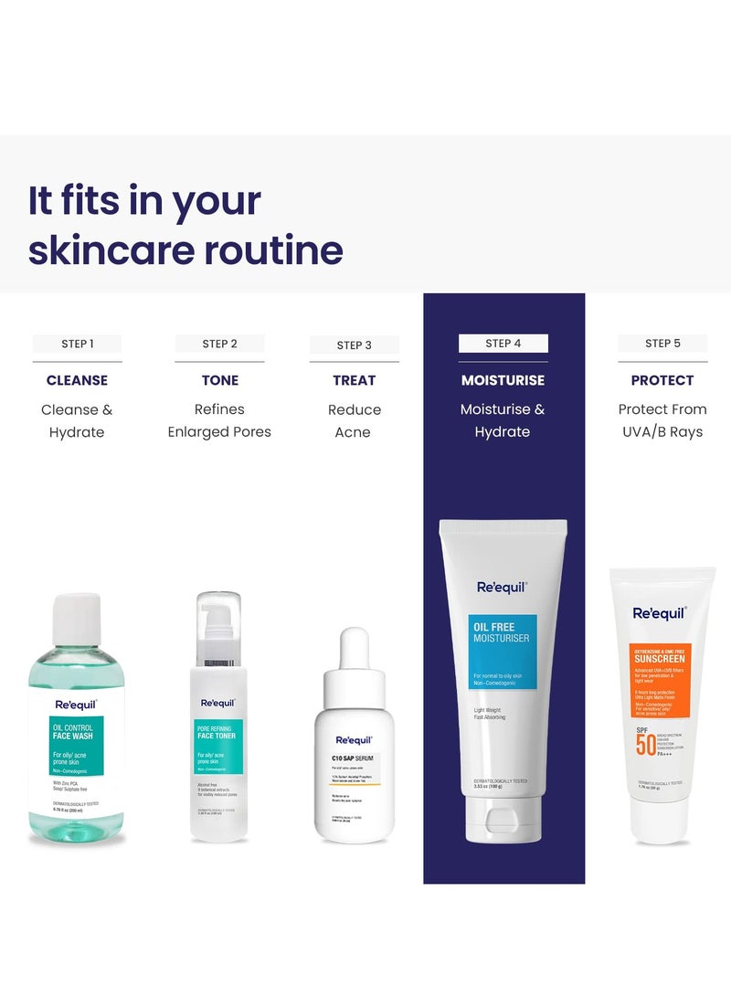 RE' EQUIL Oil Free Moisturiser for Normal Oily & Combination Skin 100g - Image 4