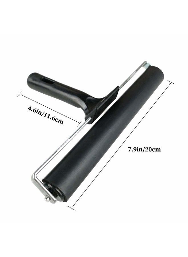 Hamineler 7.9'' Rubber Brayer Rubber Roller Glue Roller for Anti Skid Tape Construction Tools, Printmaking, Inking and Gluing Applications - Image 2