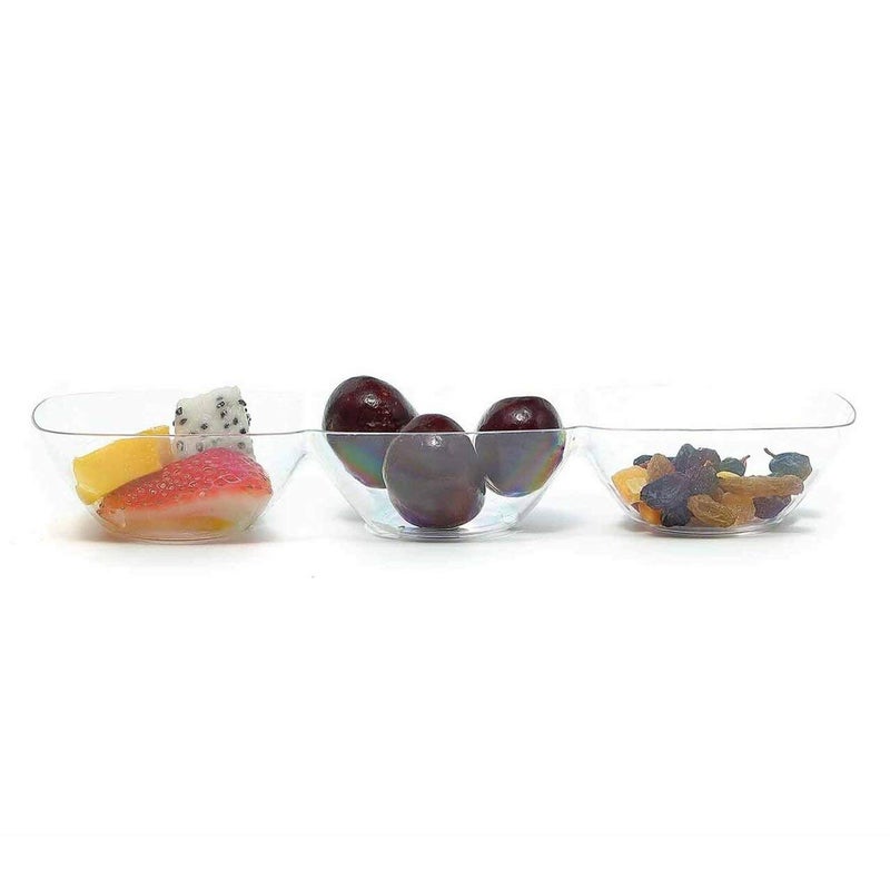 كايا Kaya Premium Clear Clear Straphular 3 -Hole Mini Plantial Bowls (حزمة من 10) - الأنيقة المتينة والمثالية للحفلات - مثالية للمقبلات والتذوق - Image 2