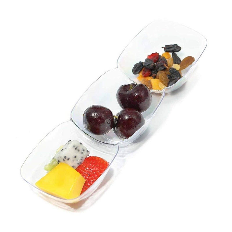 كايا Kaya Premium Clear Clear Straphular 3 -Hole Mini Plantial Bowls (حزمة من 10) - الأنيقة المتينة والمثالية للحفلات - مثالية للمقبلات والتذوق - Image 3