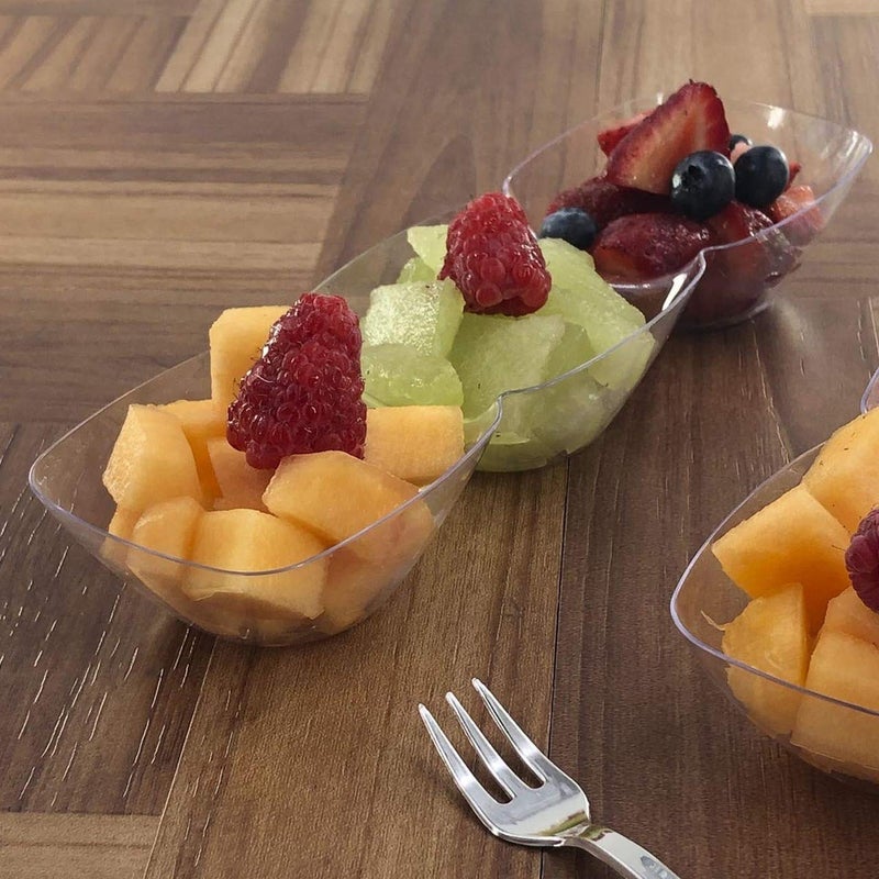 كايا Kaya Premium Clear Clear Straphular 3 -Hole Mini Plantial Bowls (حزمة من 10) - الأنيقة المتينة والمثالية للحفلات - مثالية للمقبلات والتذوق - Image 5