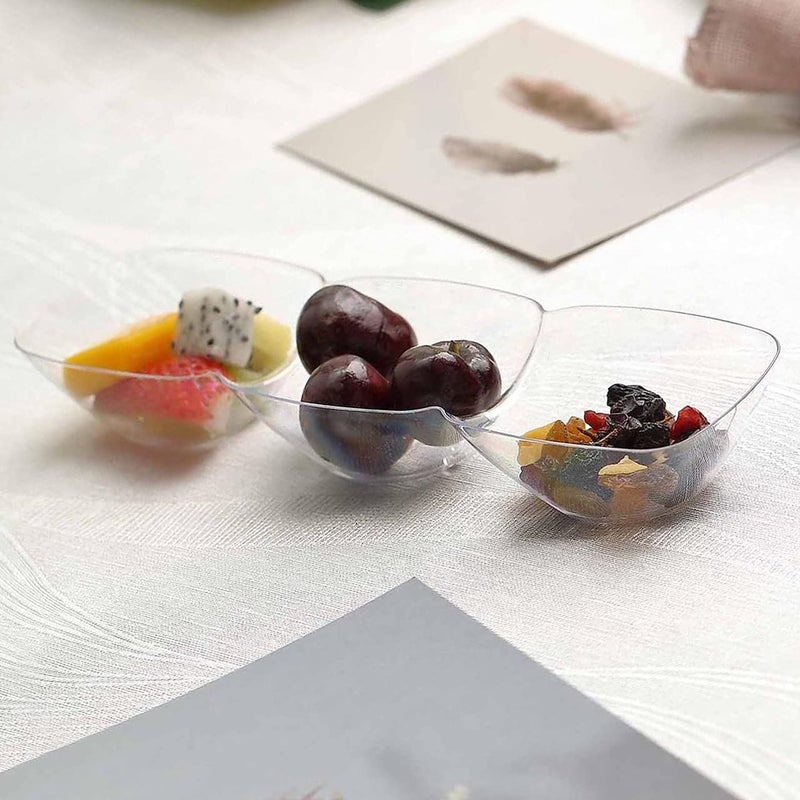 كايا Kaya Premium Clear Clear Straphular 3 -Hole Mini Plantial Bowls (حزمة من 10) - الأنيقة المتينة والمثالية للحفلات - مثالية للمقبلات والتذوق - Image 4
