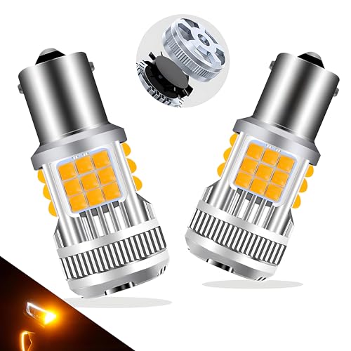 LEDYOTRY 1156 LED Bulbs Amber Super Bright 4000LM Turn Signal Light Built In Resistor CANBUS Error Free 7506 1156A 1003 1141 P21W BA15S Bulb for Front Rear Blinker, Anti Hyper Flash (Pack of 2) - Image 1