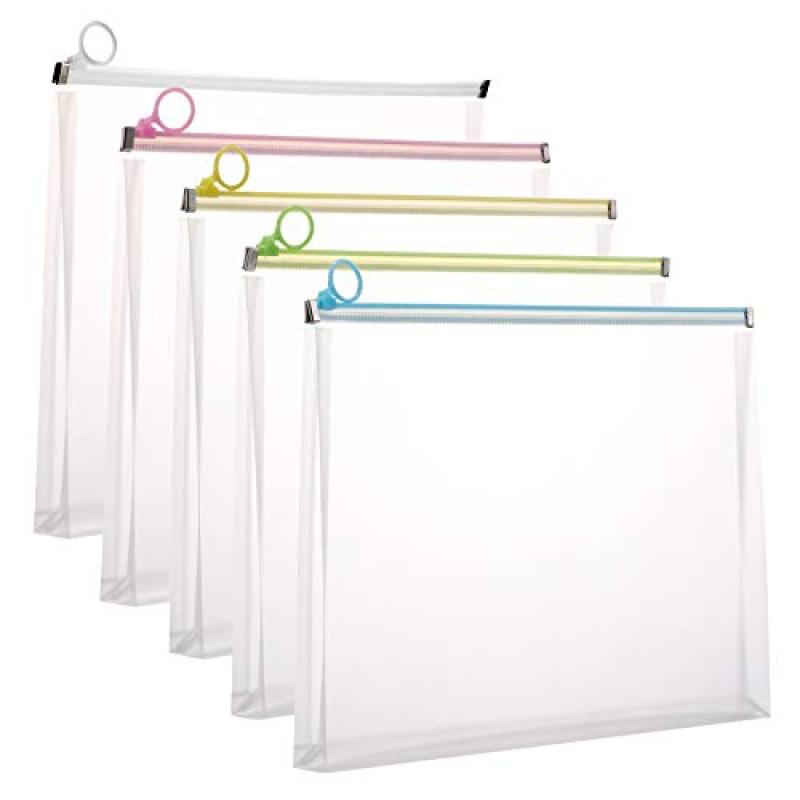 Clear Storage Bags 1.2 Inch Expansion Holds 300 Letter-Size Sheets - Translucent Body For Easy Content Identification Resealable Bags For Home Office School Travel File Organization - Image 1