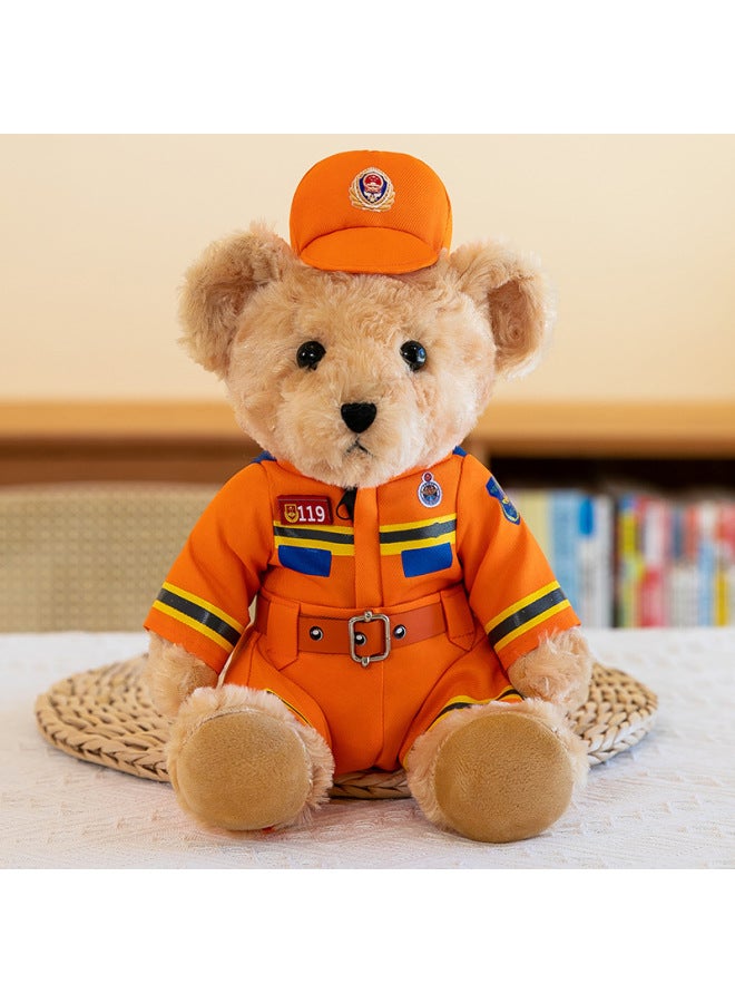 Special Police Bear Doll Traffic Police Public Security Traffic Fireman Plush Toy Police Camouflage Teddy Bear Doll-Color:Brown Police-Height:35cm  - Image 4