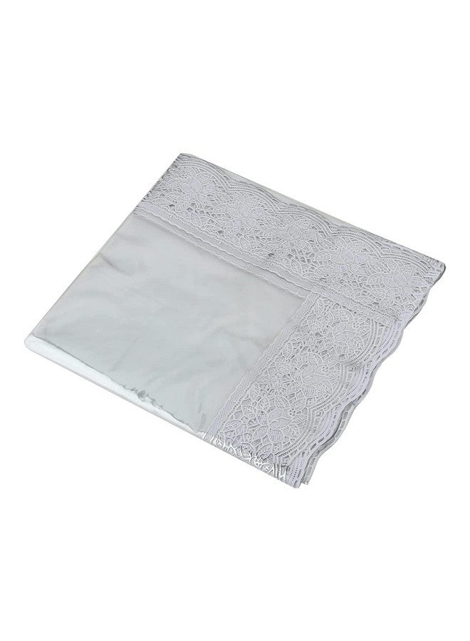 Kuber Industries Table Cloth for Dining|70x45 Inch |Transparent Dining Table cover 4 Seater|Waterproof Table Sheet, White Lace (White) - Image 3
