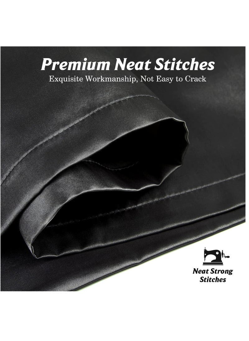Arabest - 2-Piece Simple Solid Colour Silk Satin Pillow Case with Envelope Closure for Hair and Skin Black 51x76/51x102cm - Image 1