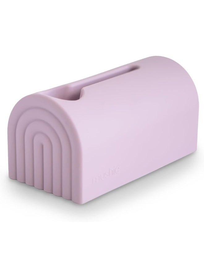 mushie Bath Spout Cover | Soft Silicone Bathtub Faucet Safety Guard for Kids | Universal Fit (Soft Lilac) - Image 1