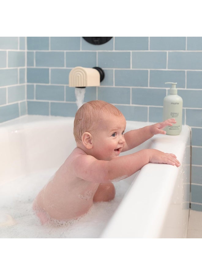 mushie Bath Spout Cover | Soft Silicone Bathtub Faucet Safety Guard for Kids | Universal Fit (Soft Lilac) - Image 4