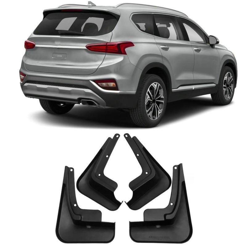 مجموعة 4 قطع من واقيات الطين للسيارات SUV لحماية الفيندر لهيونداي سانتا في 2019 2020 2021 2022 2023 غير مناسبة لطرازات XL