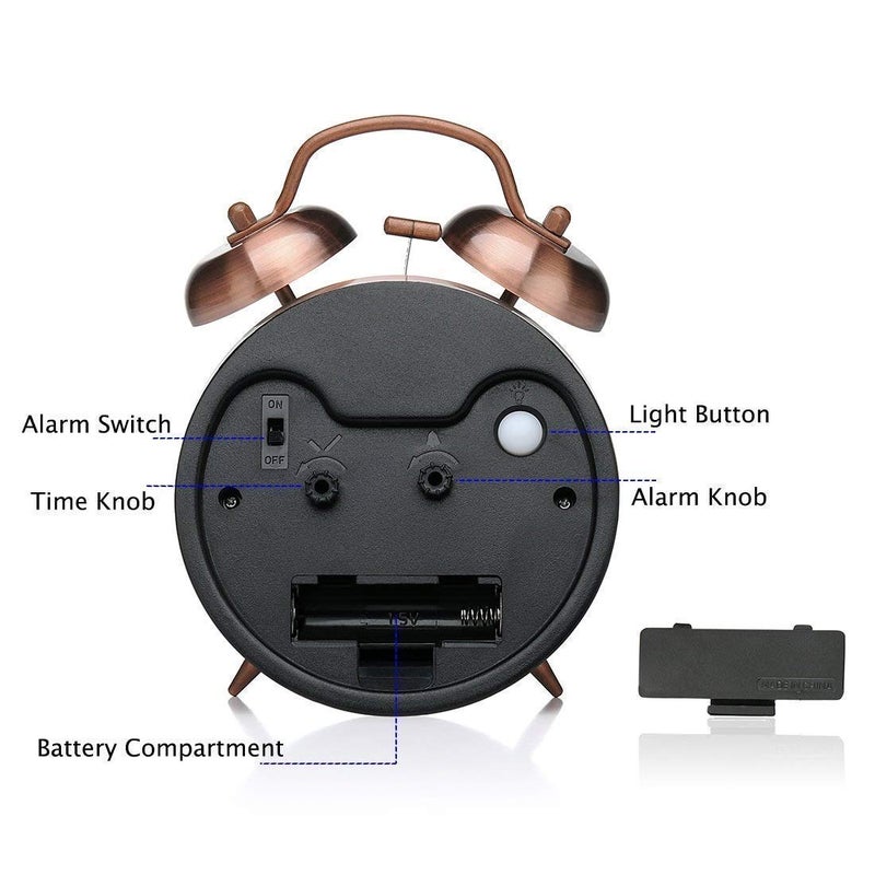 Golden bird 51 Analog Alarm Clock Gentle Wake Beep Sounds Battery Operated Easy Set