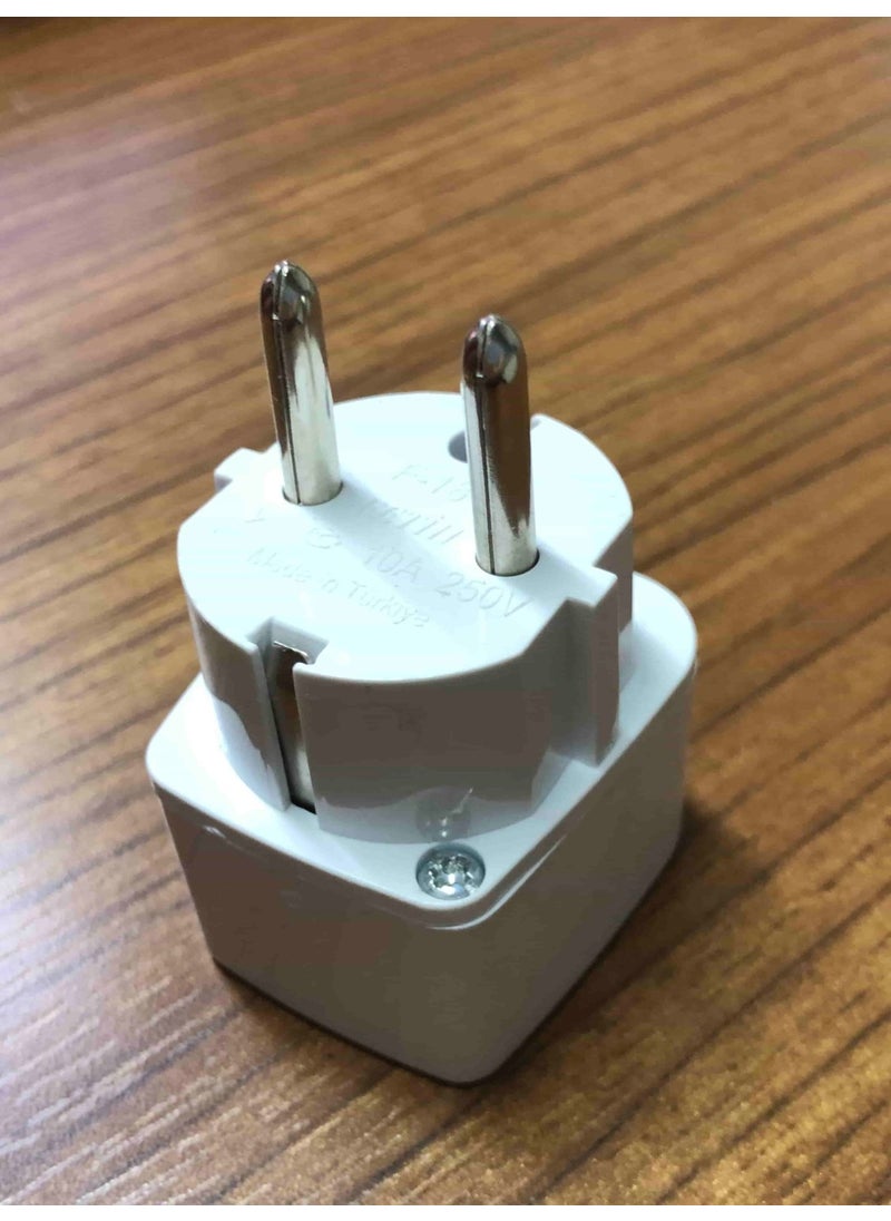 Axe Tools Ax Tools Universal Converter Socket American British Plug Converter Turkish Tipe Plug Converter Adapter Head White  - Image 4