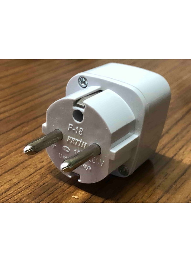 Axe Tools Ax Tools Universal Converter Socket American British Plug Converter Turkish Tipe Plug Converter Adapter Head White  - Image 5
