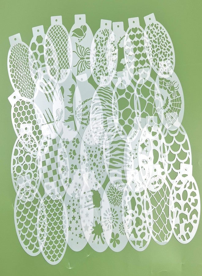 CODOHI 32 Pcs Halloween Face Painting Stencils 3"x5.5", Body Facial Painting Stencils, Reusable Mermaid Scale Leopard Cracks Claw Stencils Makeup Kit Face Tracing Stencils for Holiday Halloween Party - Image 3