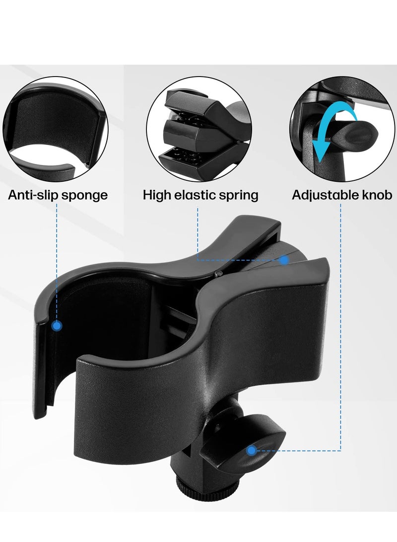 Excefore Upgraded Microphone Clip, Adjustable Mic Holder for Microphones, Universal Microphone Clip Holder, with Outer Diameter Between 32mm and 60mm, with 5/8" Male to 3/8" Female Screw Adapter - Image 2