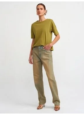 ديلفين 3683 Basic T-Shirt-Oil Green