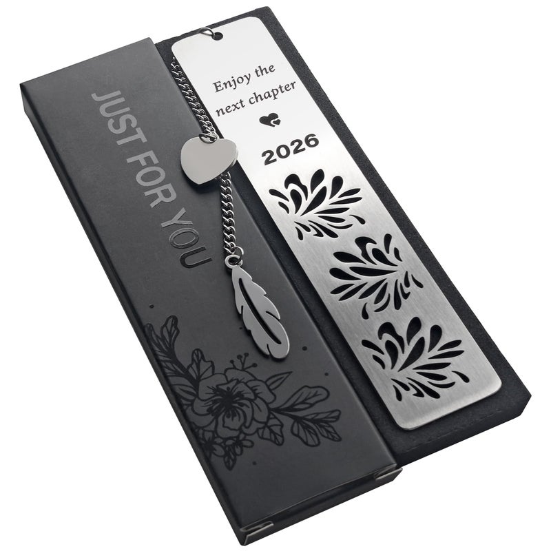 SEEBERY Happy Retirement Gifts 2026, Graduation Bookmark, Enjoy The Next Chapter, Stainless Steel Bookmark for Women Men, Retirement Gifts for Coworker, Teacher Appreciation Gift, Graduation Gifts, Silver - Image 1