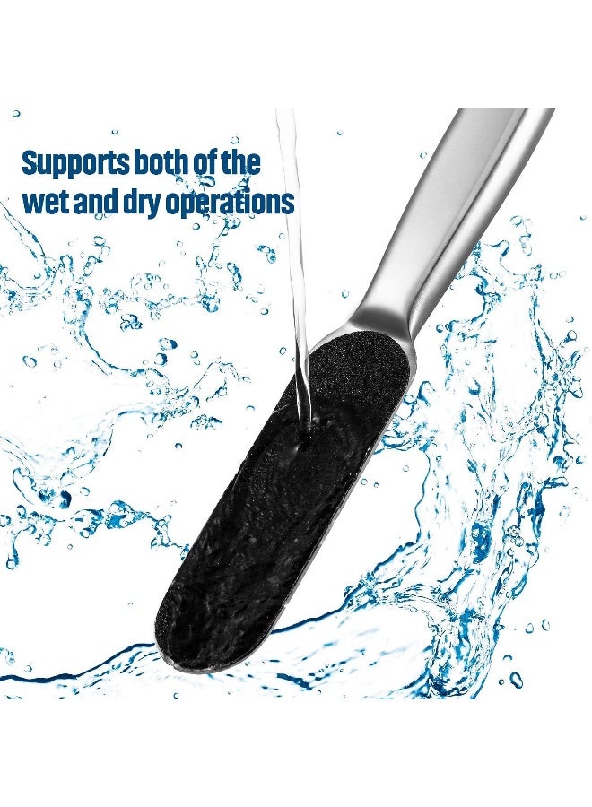 MOMENT Stainless Steel Pedicure Foot File Callus Remover Foot Scrubber Feet Rasp With 10 Replaceable Coarse/Fine Double Side Reusable Pads For Foot Care Cracked Skin Callus Remover Tool - Image 5