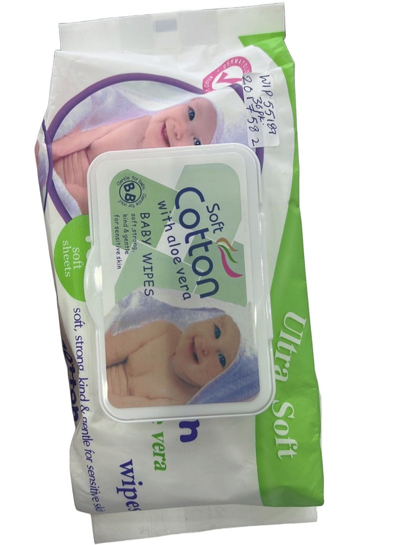 COTTON Soft Baby Wipes With Aloe Vera - Image 2