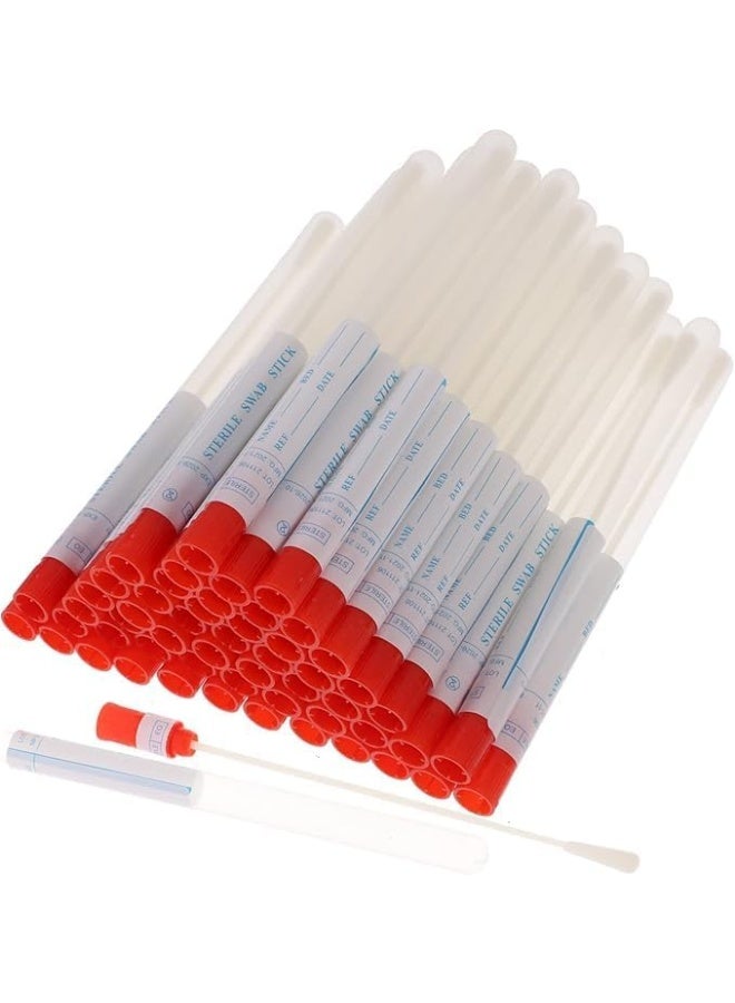 Protect Cotton Swabs | Transport Swab Sterile Nasal, Plain, Swabs with Nylon Tip Individually Wrapped Sampling Swabs with Collection Tube & Labels | Clinical & Laboratory Use - Image 1