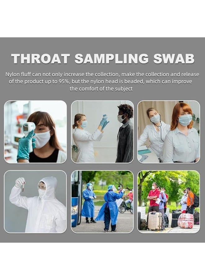 Protect Cotton Swabs | Transport Swab Sterile Nasal, Plain, Swabs with Nylon Tip Individually Wrapped Sampling Swabs with Collection Tube & Labels | Clinical & Laboratory Use - Image 4