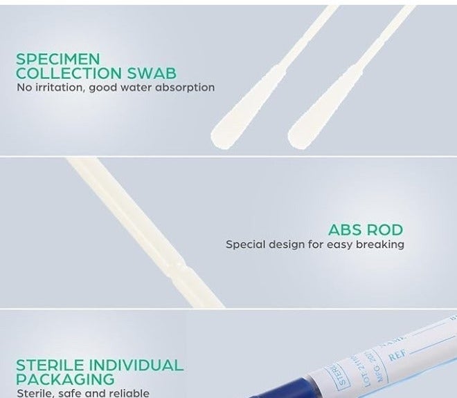 Protect Cotton Swabs | Transport Swab Sterile Nasal, Plain, Swabs with Nylon Tip Individually Wrapped Sampling Swabs with Collection Tube & Labels | Clinical & Laboratory Use - Image 5