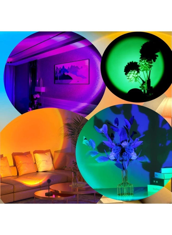 مصباح غروب الشمس بـ 16 لونًا مع جهاز تحكم عن بعد، إضاءة ليلية LED قابلة للدوران 360 درجة مع وضع التلاشي للتصوير الفوتوغرافي والحفلات وديكور المنزل - Image 3