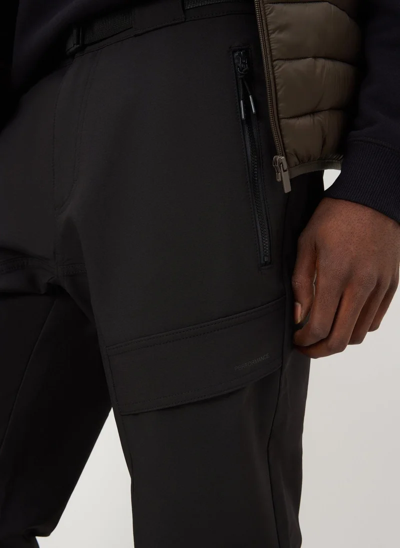 Matalan  Black Belted Trek Trousers for Men | Best Price UAE